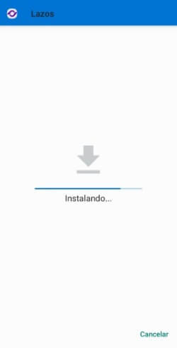 Progresso de instalación de app